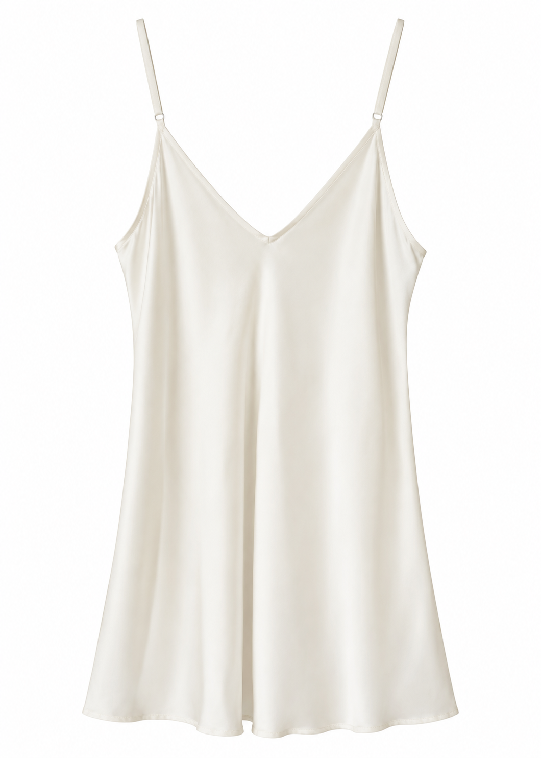 Top satinato crema con spalline regolabili
