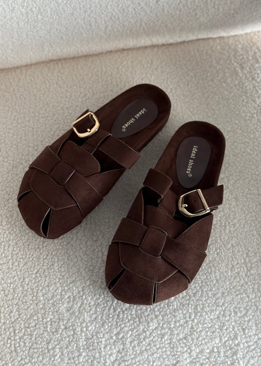 Sabot THEVICE in suede con fasce incrociate