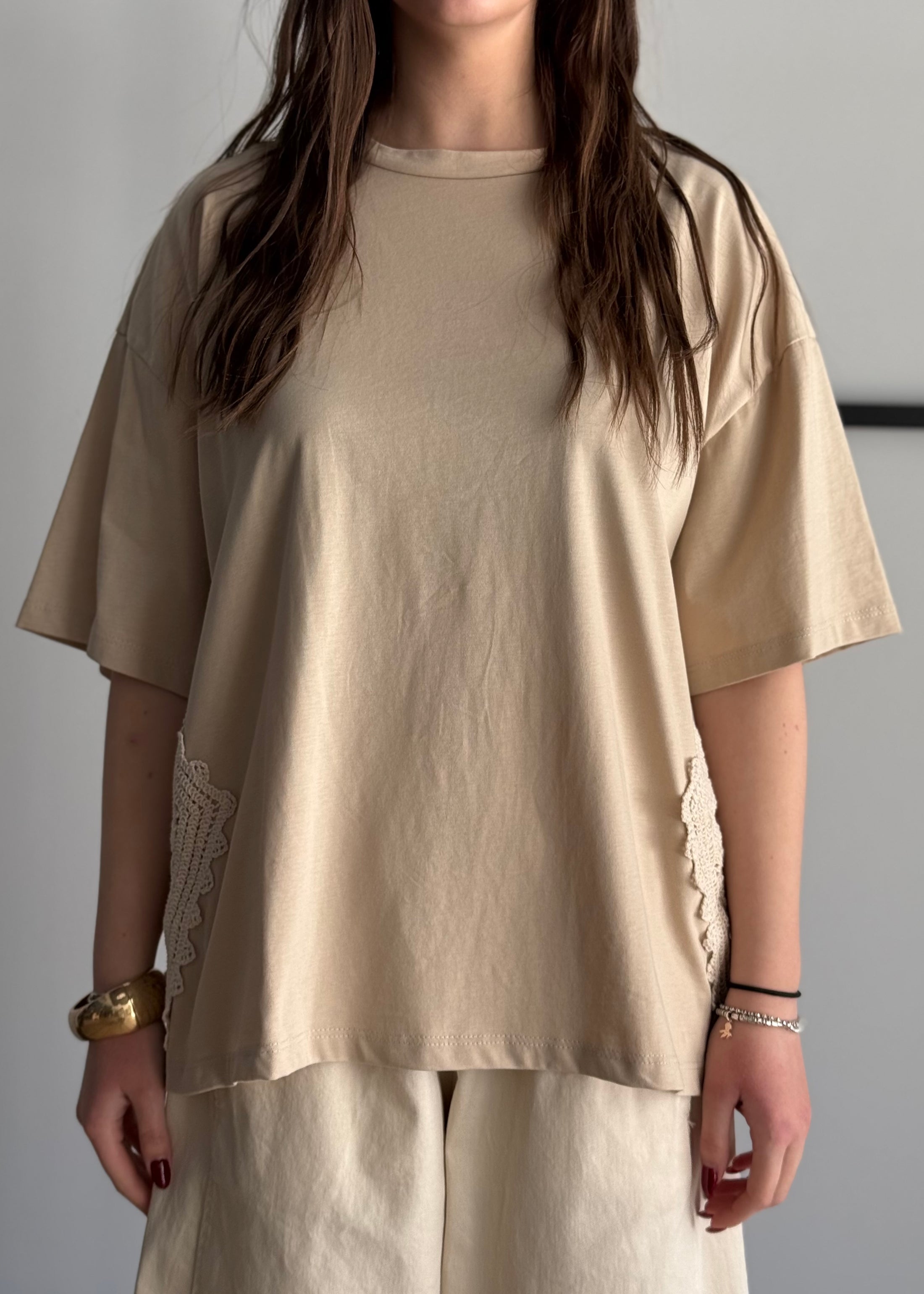 T-shirt PHILIALOFT con inserti in pizzo