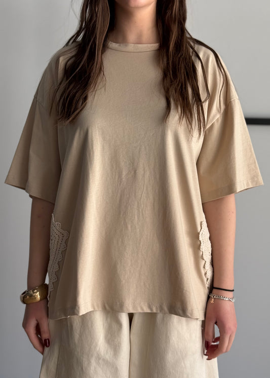 T-shirt PHILIALOFT con inserti in pizzo