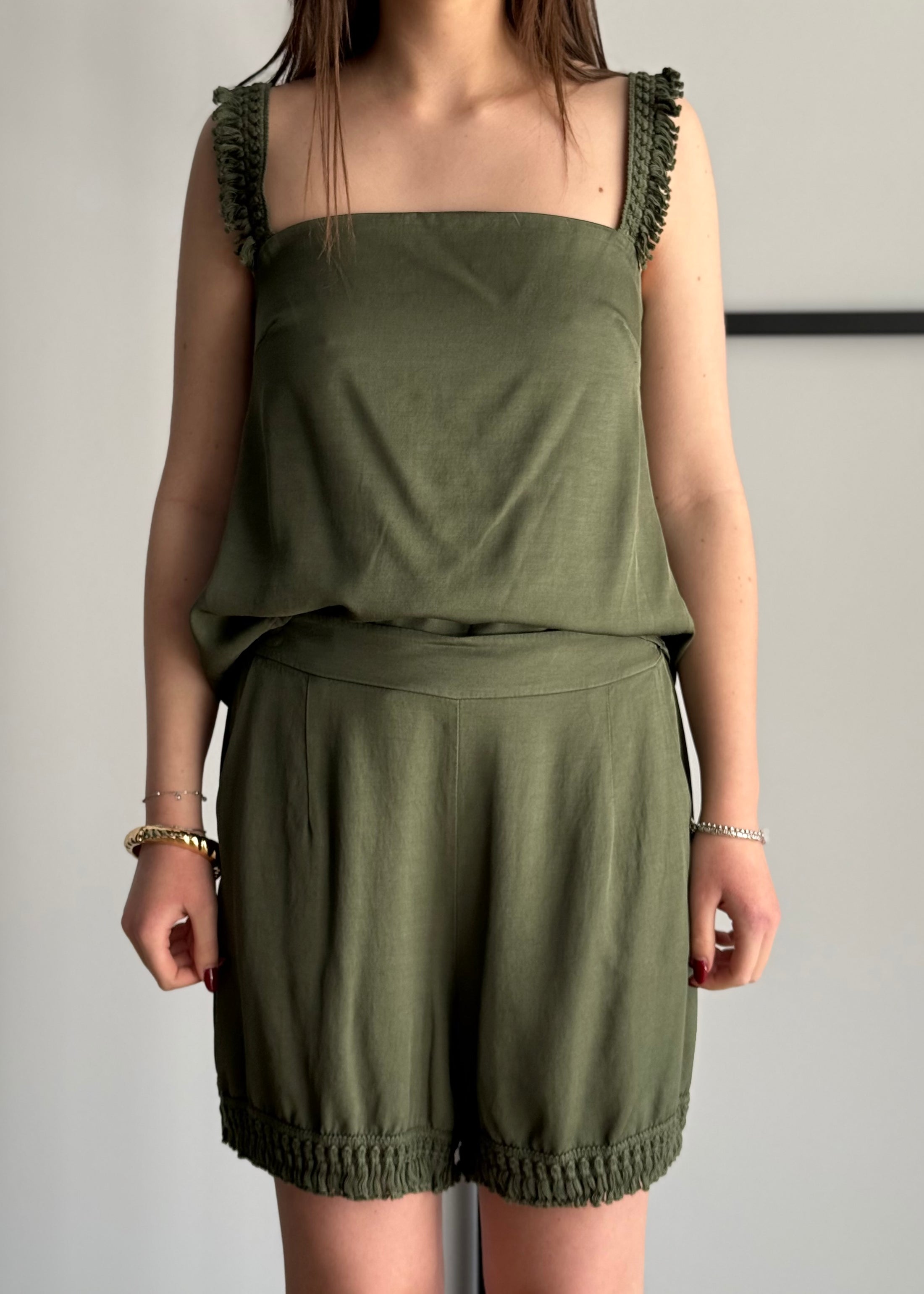 Short ZAHJR con frange militare