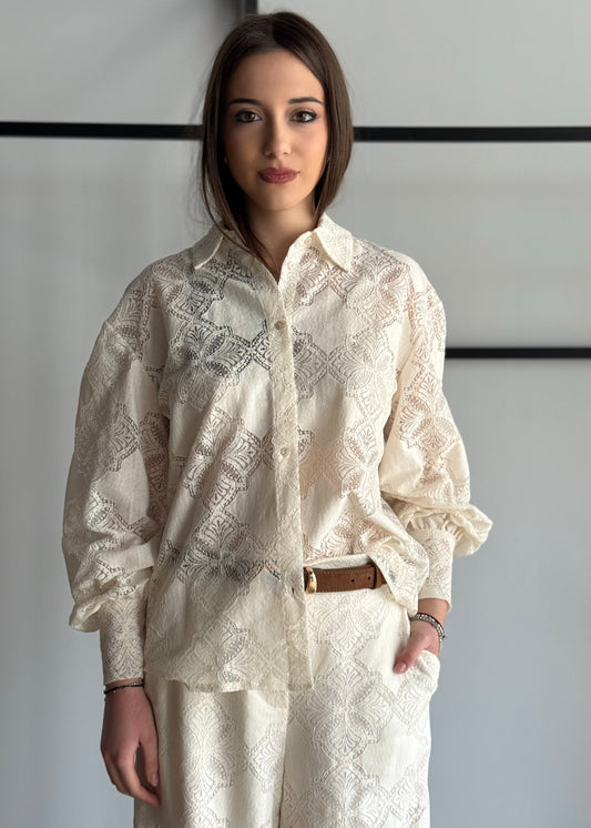 Camicia ZAHJR in pizzo ricamato