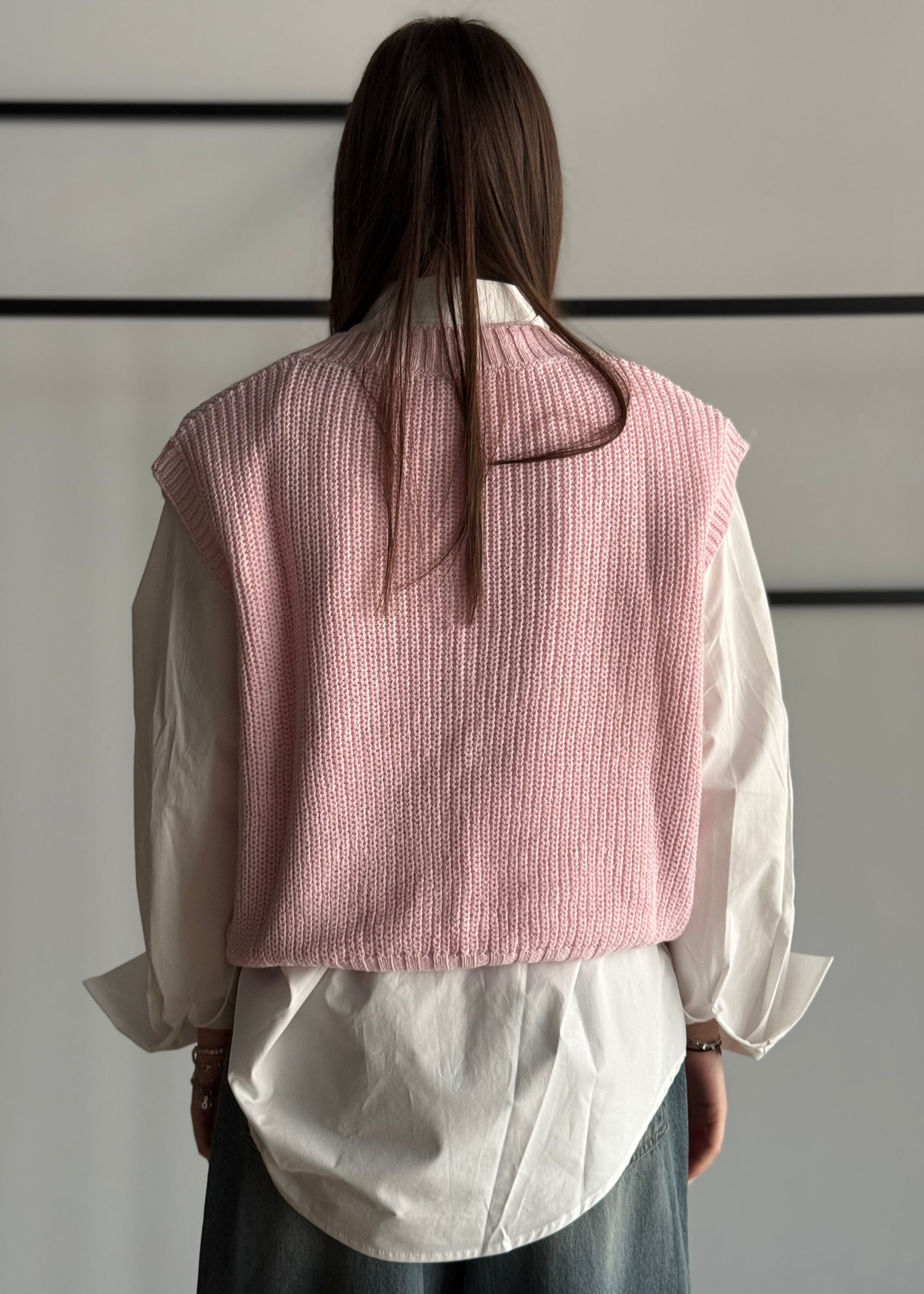 Gilet ZAHJR in maglia rosa