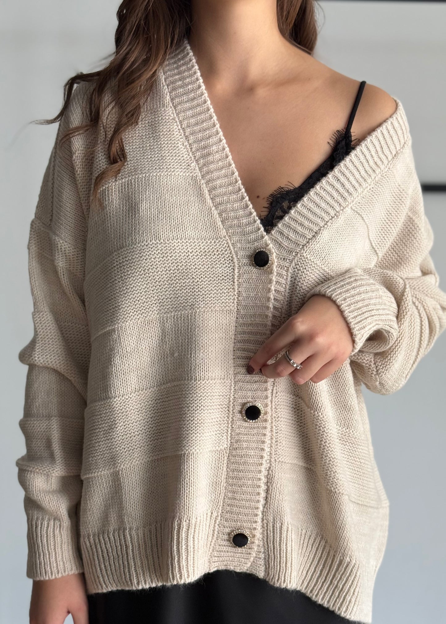 Cardigan con bottoni gioiello -ZAHJR