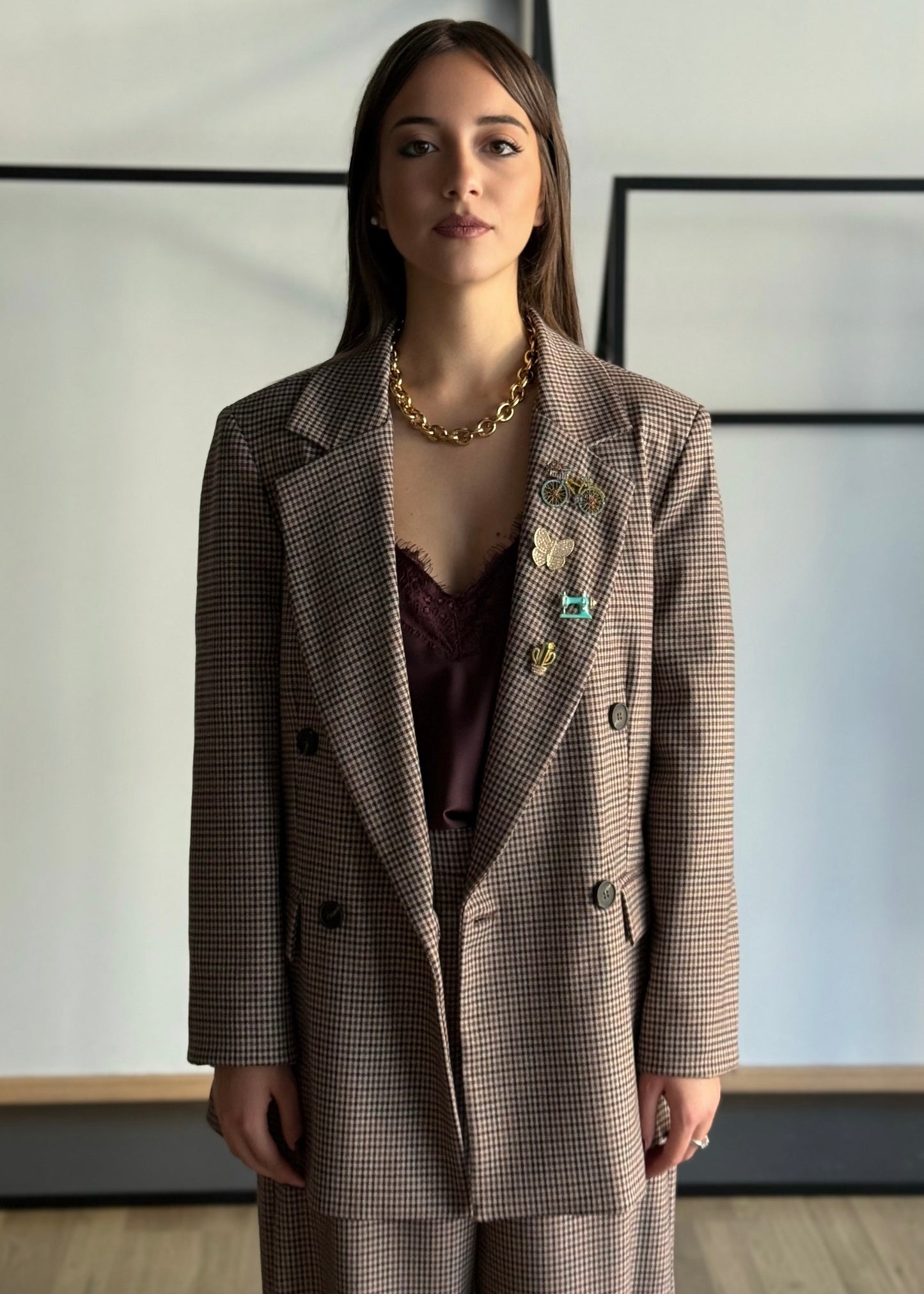 Giacca doppiopetto check -ZAHJR