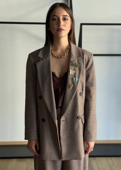 Giacca doppiopetto check -ZAHJR