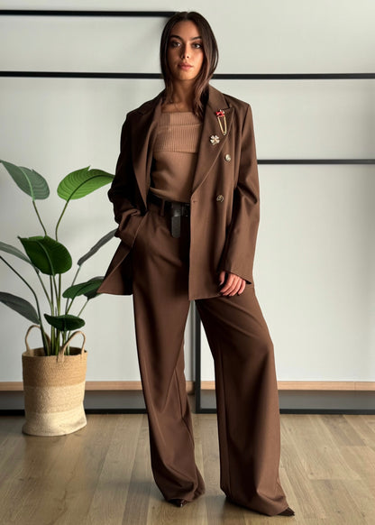 Blazer doppiopetto con spille gioiello -ZAHJR