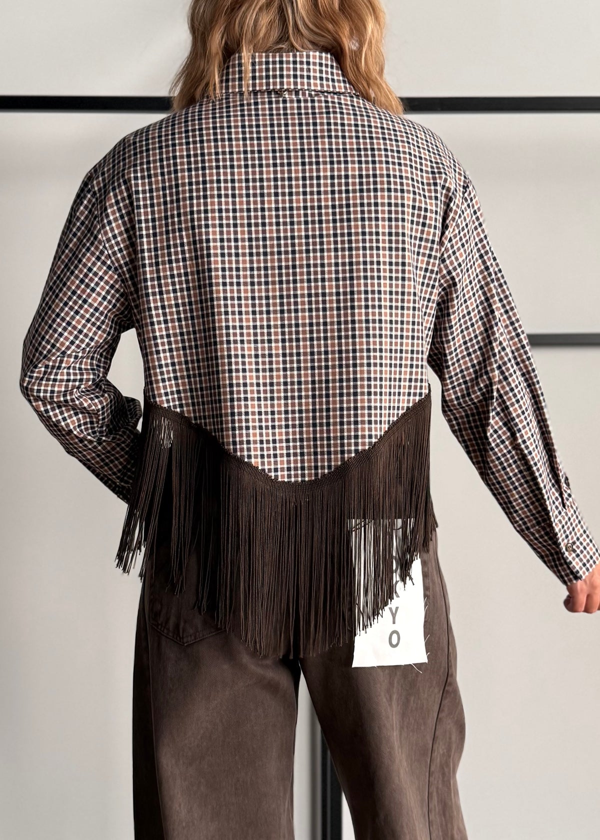 Camicia check con frange moro - PHILIALOFT