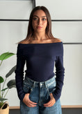 Carica l'immagine nel visualizzatore della galleria, Maglia a coste con scollo Bardot -KONTATTO
