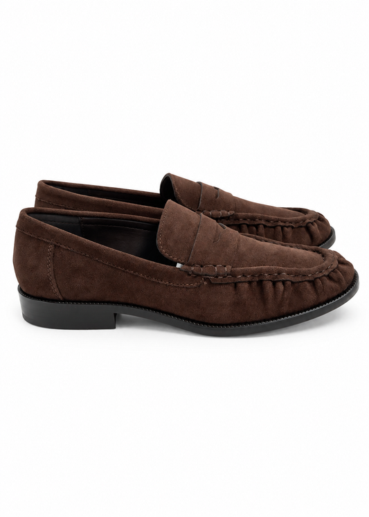 Mocassino in suede moro