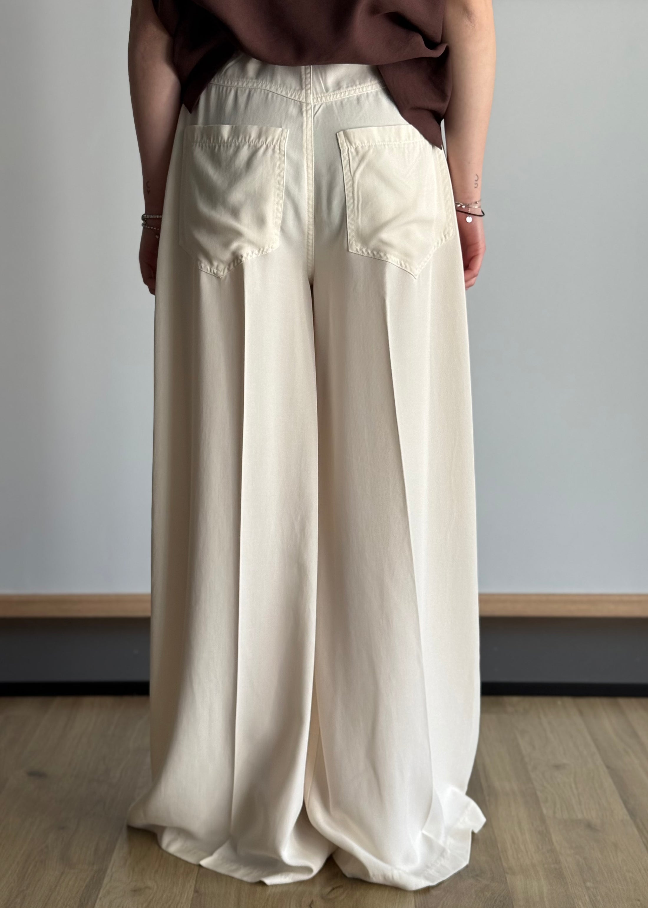 Pantalone palazzo ZAHJR con cintura borchiata