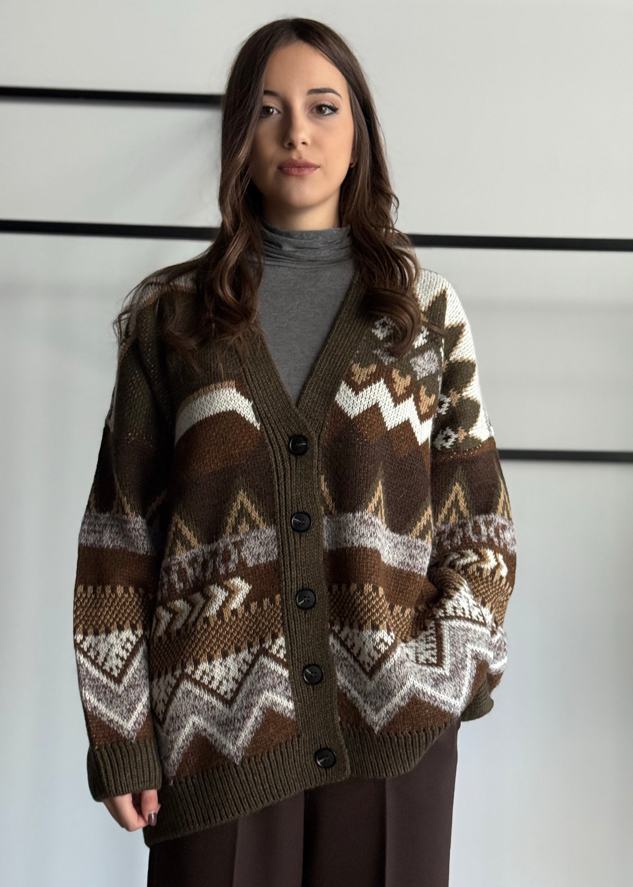 Cardigan ZAHJR jacquard oversize