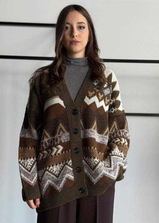 Cardigan ZAHJR jacquard oversize