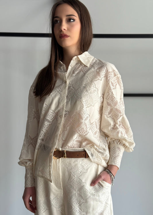 Camicia ZAHJR in pizzo ricamato
