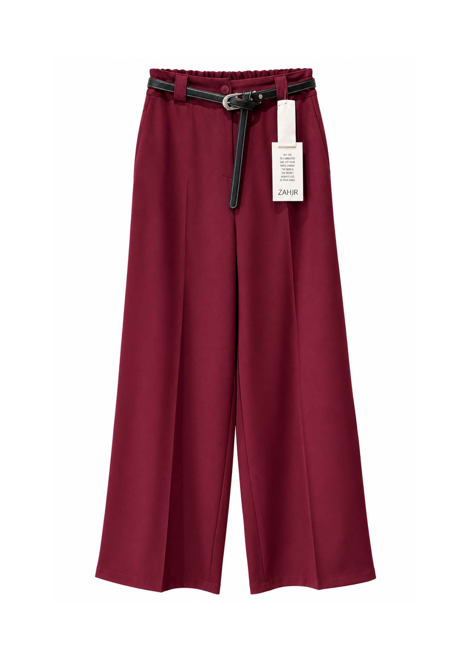 Pantalone vino palazzo con cintura - ZAHJR