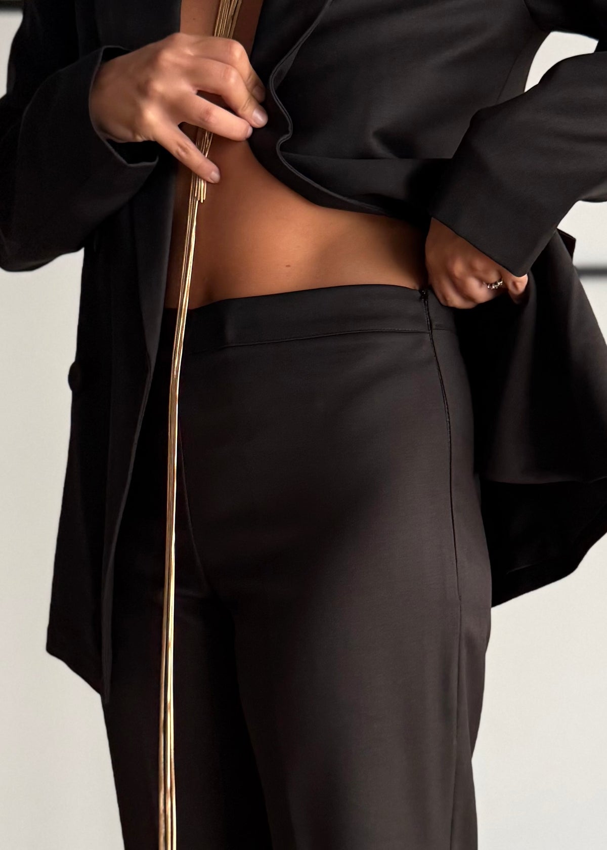 Pantalone flare sartoriale nero - ZAHJR