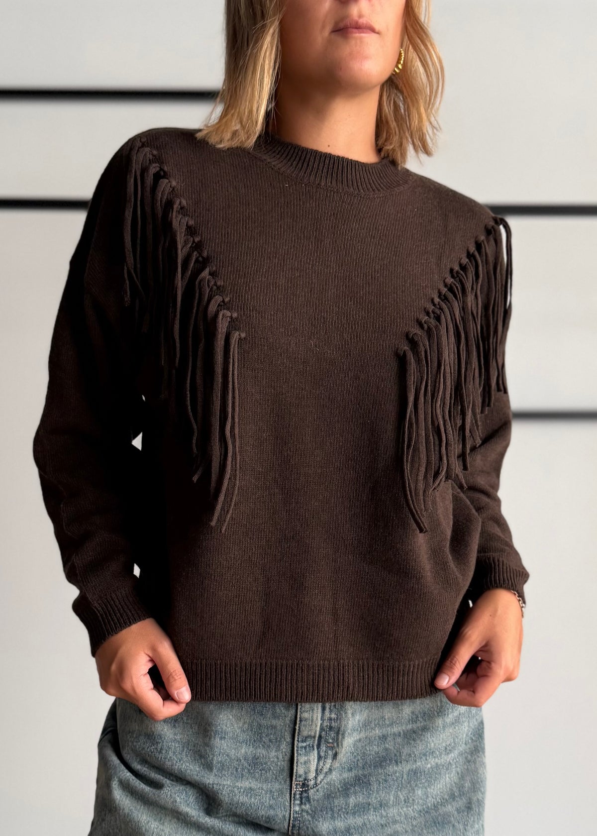 Maglia moka con frange - KONTATTO