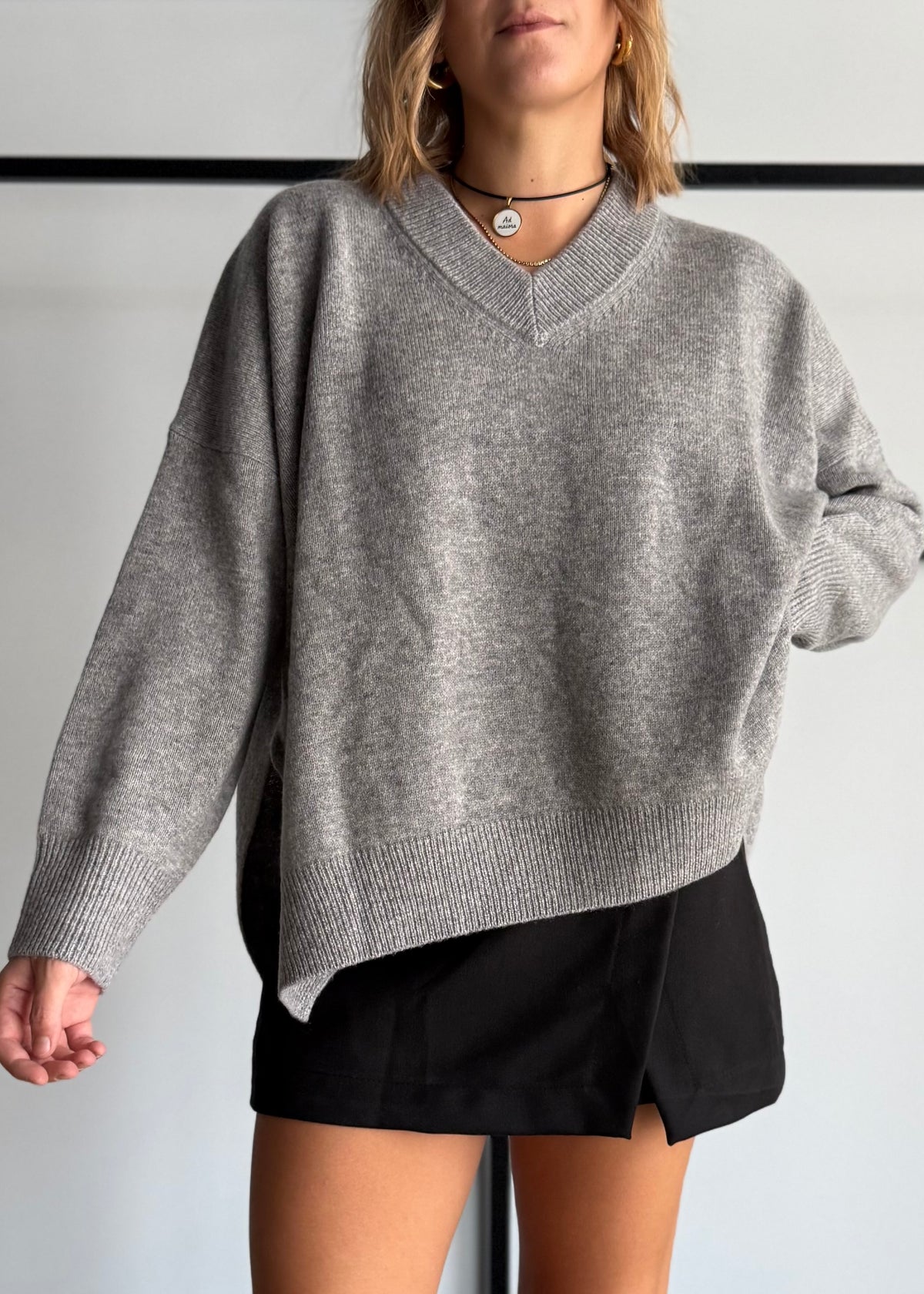 Maglia over scollo V 100% lana - ZAHRJ