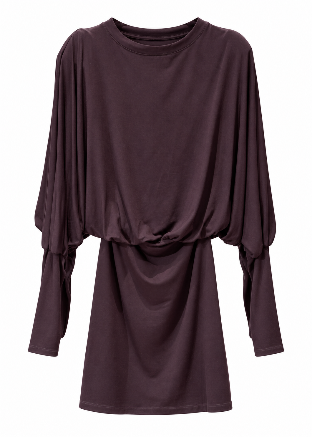 Abito corto drappeggiato moro con spalline - PHILIALOFT