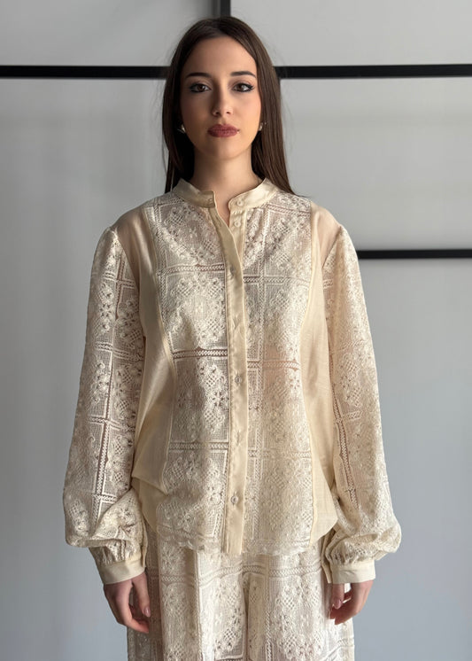 Camicia ZAHJR in pizzo ricamata