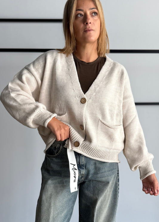Cardigan over latte con tasche - ZAHJR