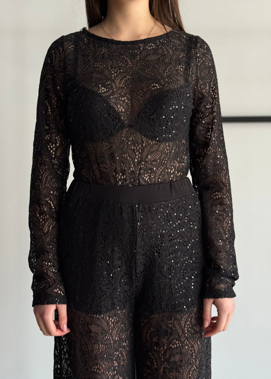 Body ZAHJR in pizzo nero