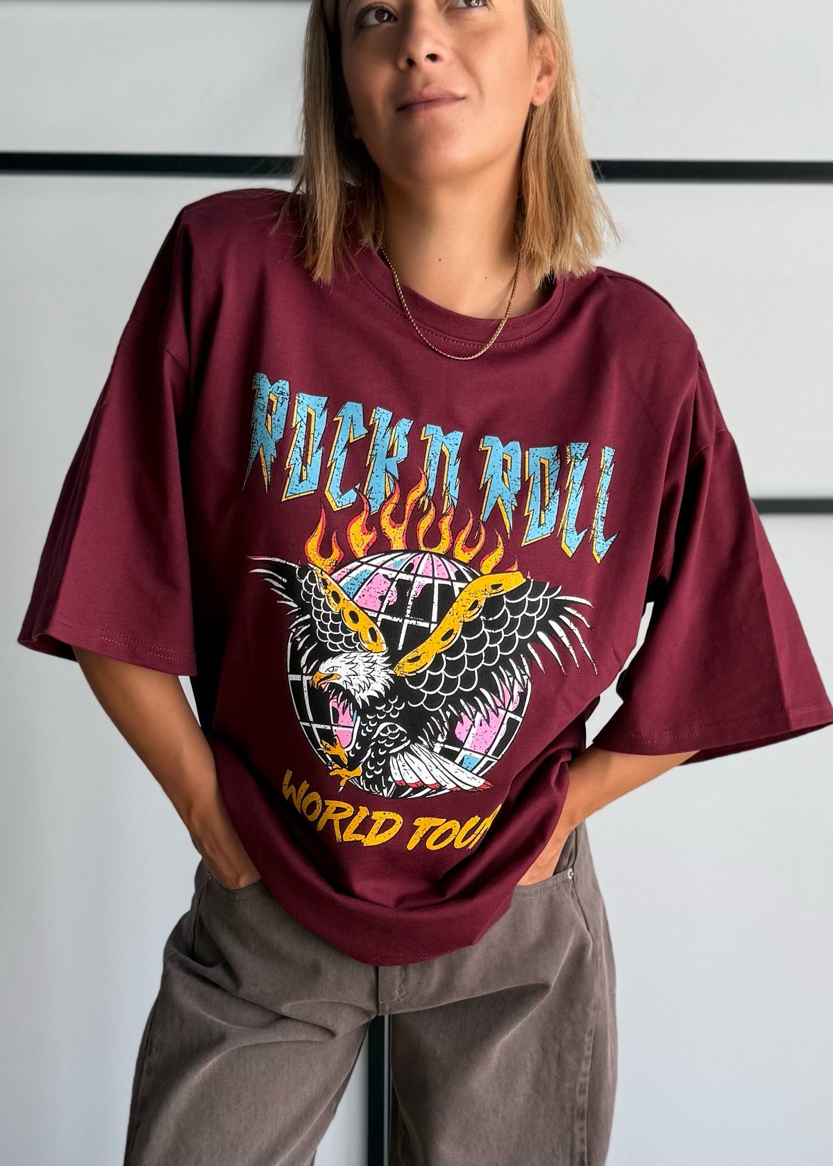T-shirt rock’n’roll bordeaux