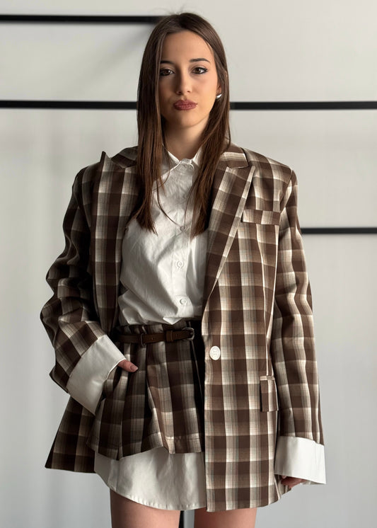 Blazer LUMINA a quadri moro