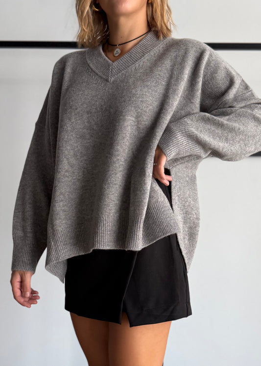 Maglia over scollo V 100% lana - ZAHRJ