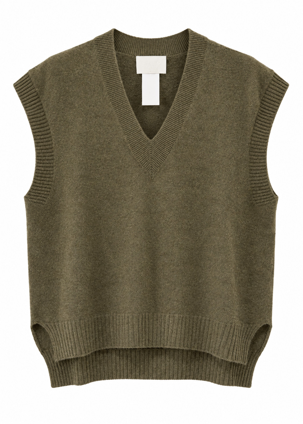 Gilet in maglia con scollo a V olio -  ZAHJR