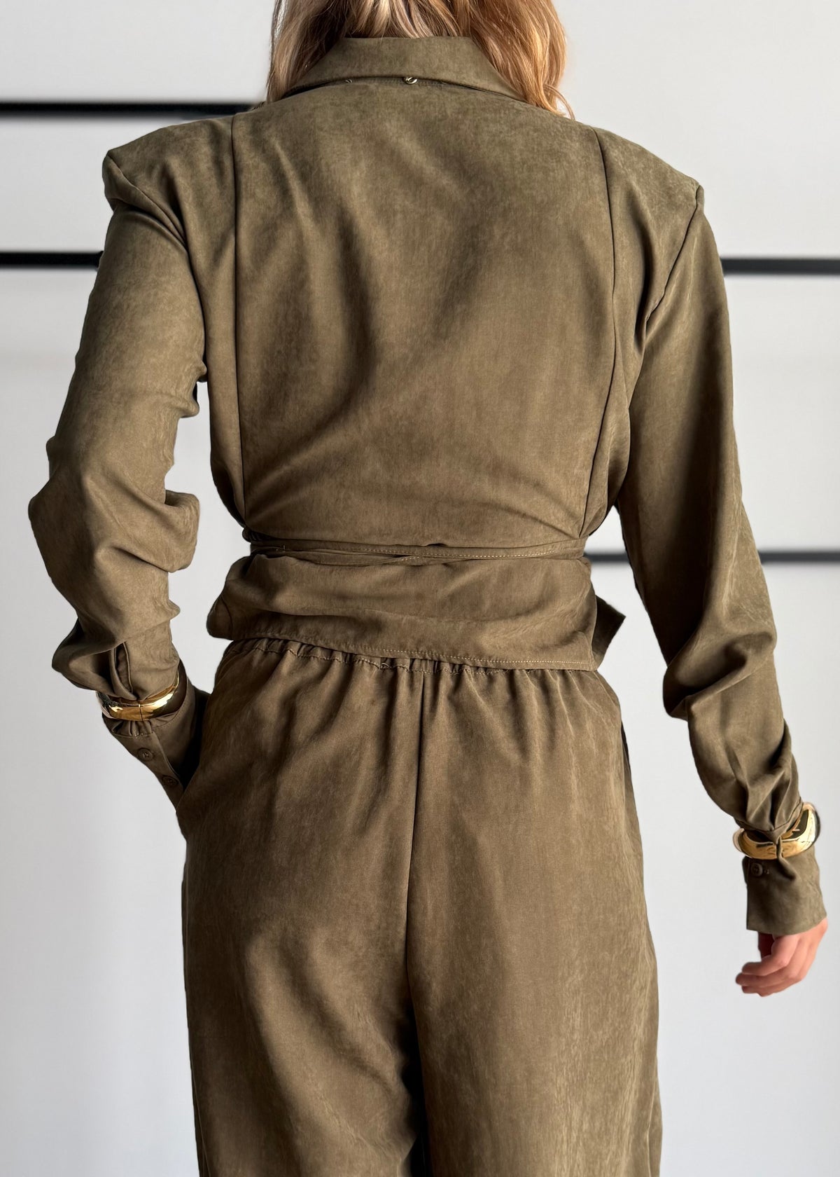 Camicia cropped militare effetto suede - PHILIALOFT