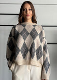 Carica l'immagine nel visualizzatore della galleria, Maglia girogola con stampa a rombi -KONTATTO
