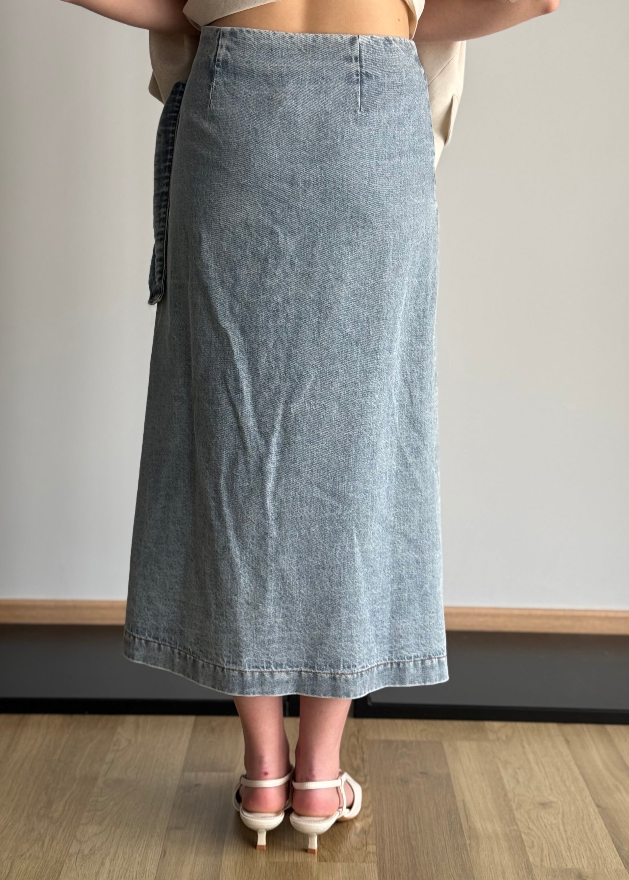Gonna denim PHILIALOFT con pizzo
