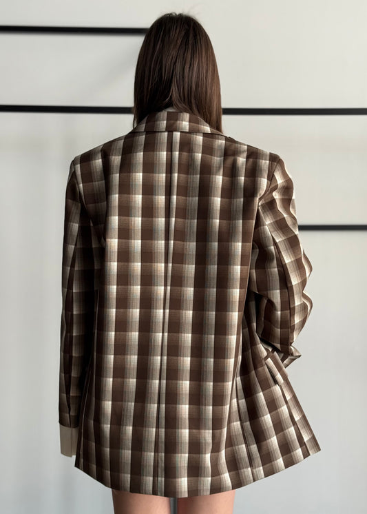 Blazer LUMINA a quadri moro