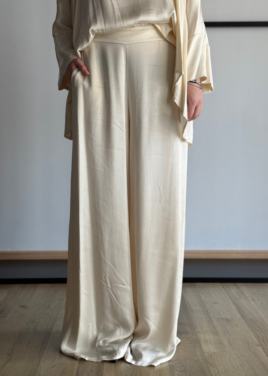 Pantalone ZAHJR a palazzo latte