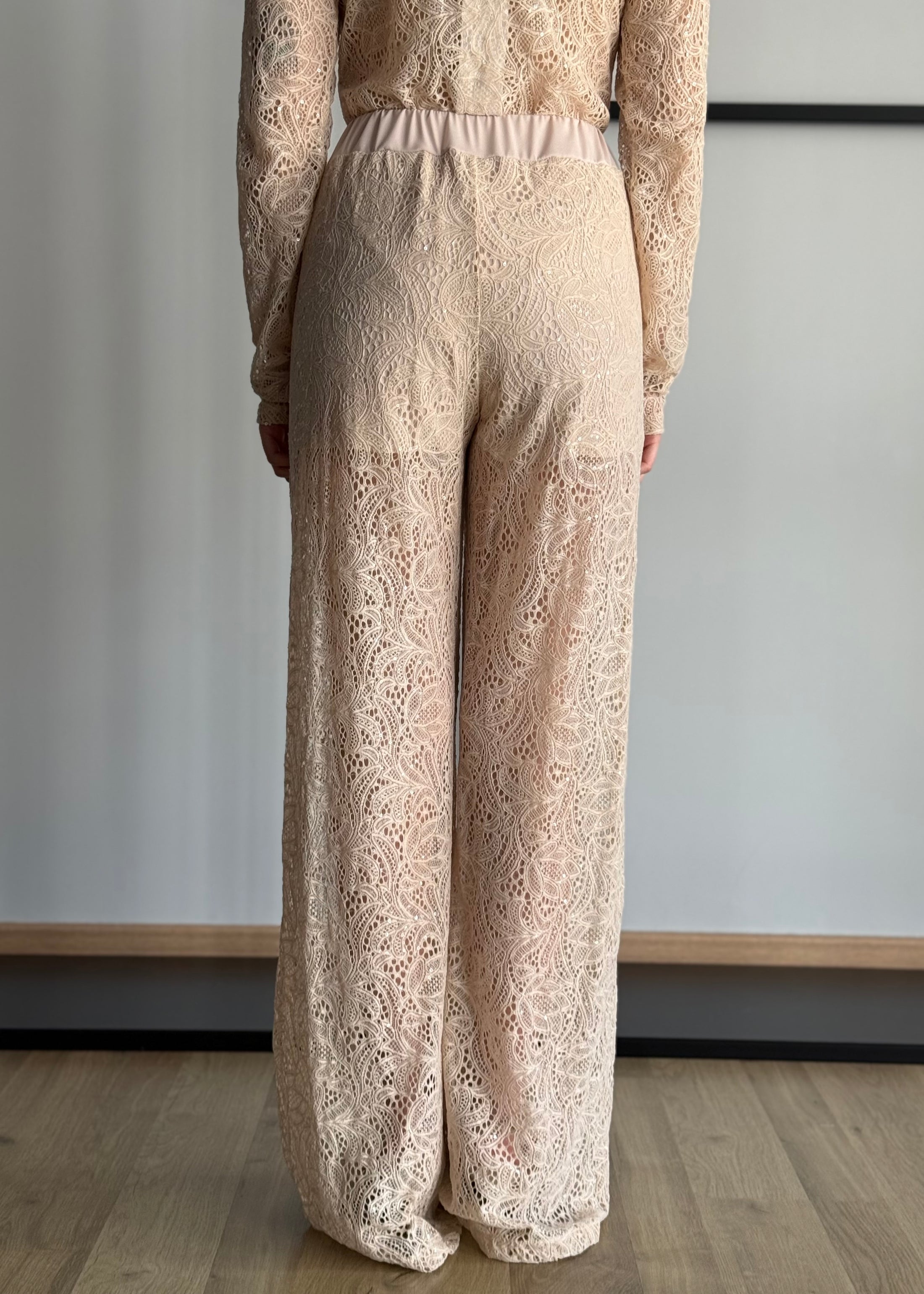 Pantalone ZAHJR in pizzo latte
