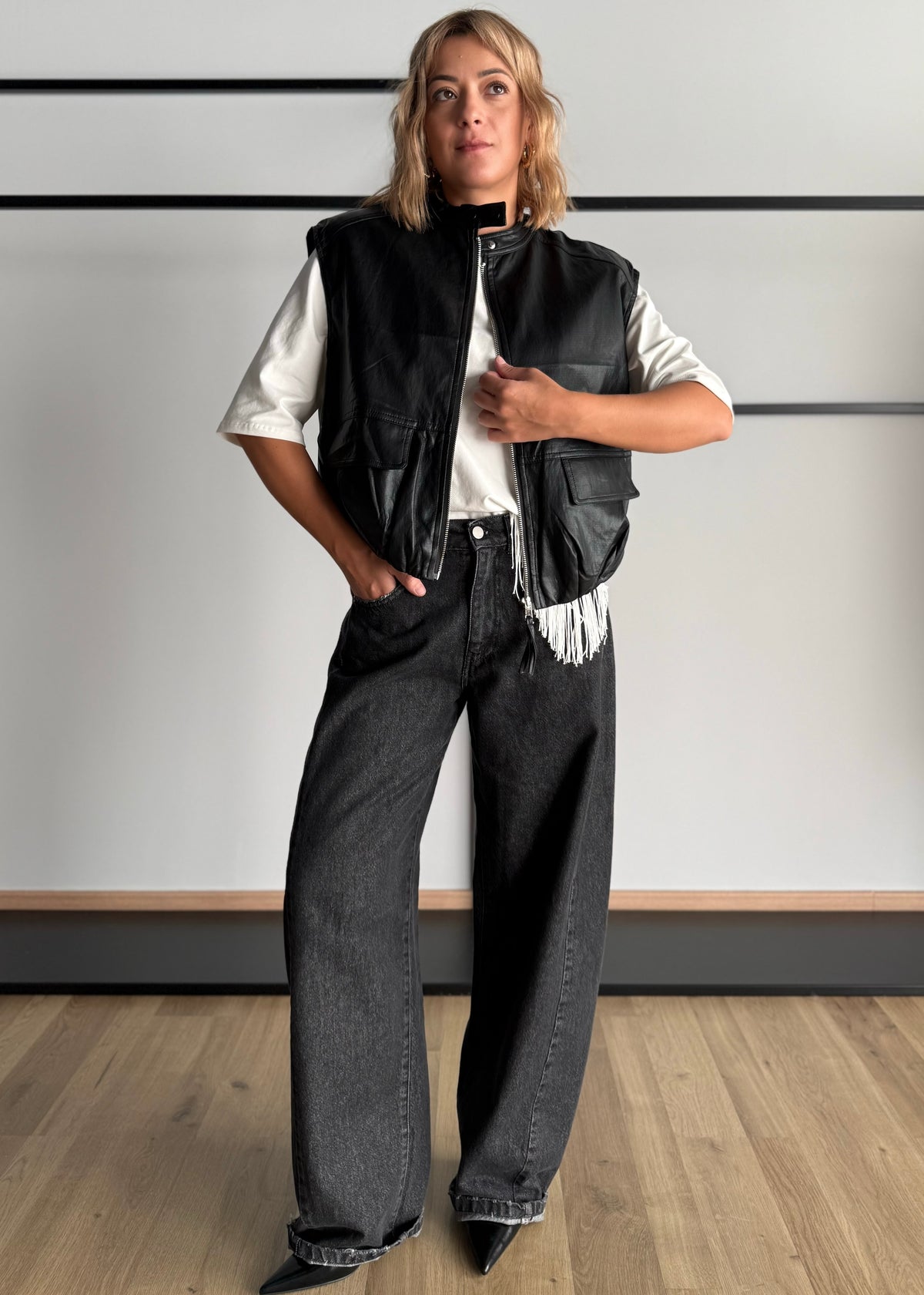 Gilet biker effetto pelle - PHILIALOFT