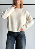 Carica l'immagine nel visualizzatore della galleria, Maglia 100% lana panna - ZAHJR
