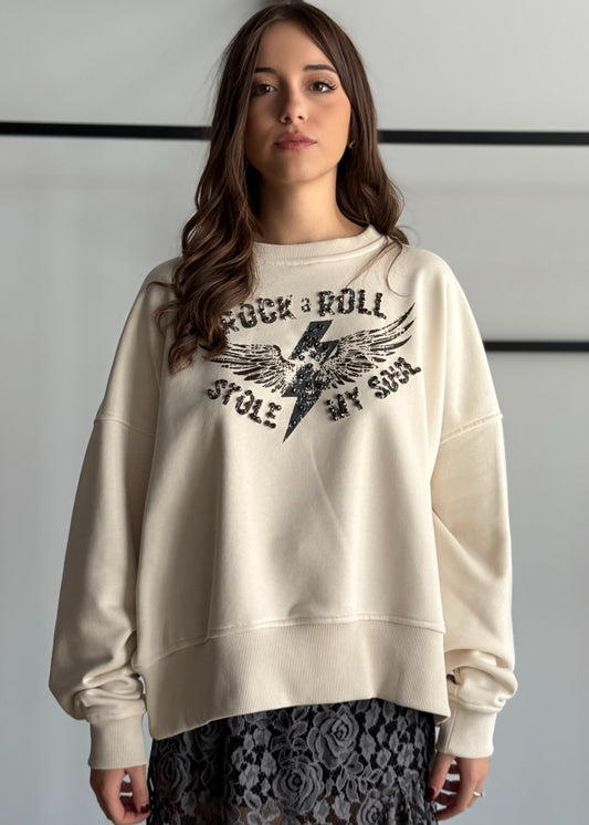 Felpa oversize “Rock & Roll Stole My Soul” -PHILIALOFT