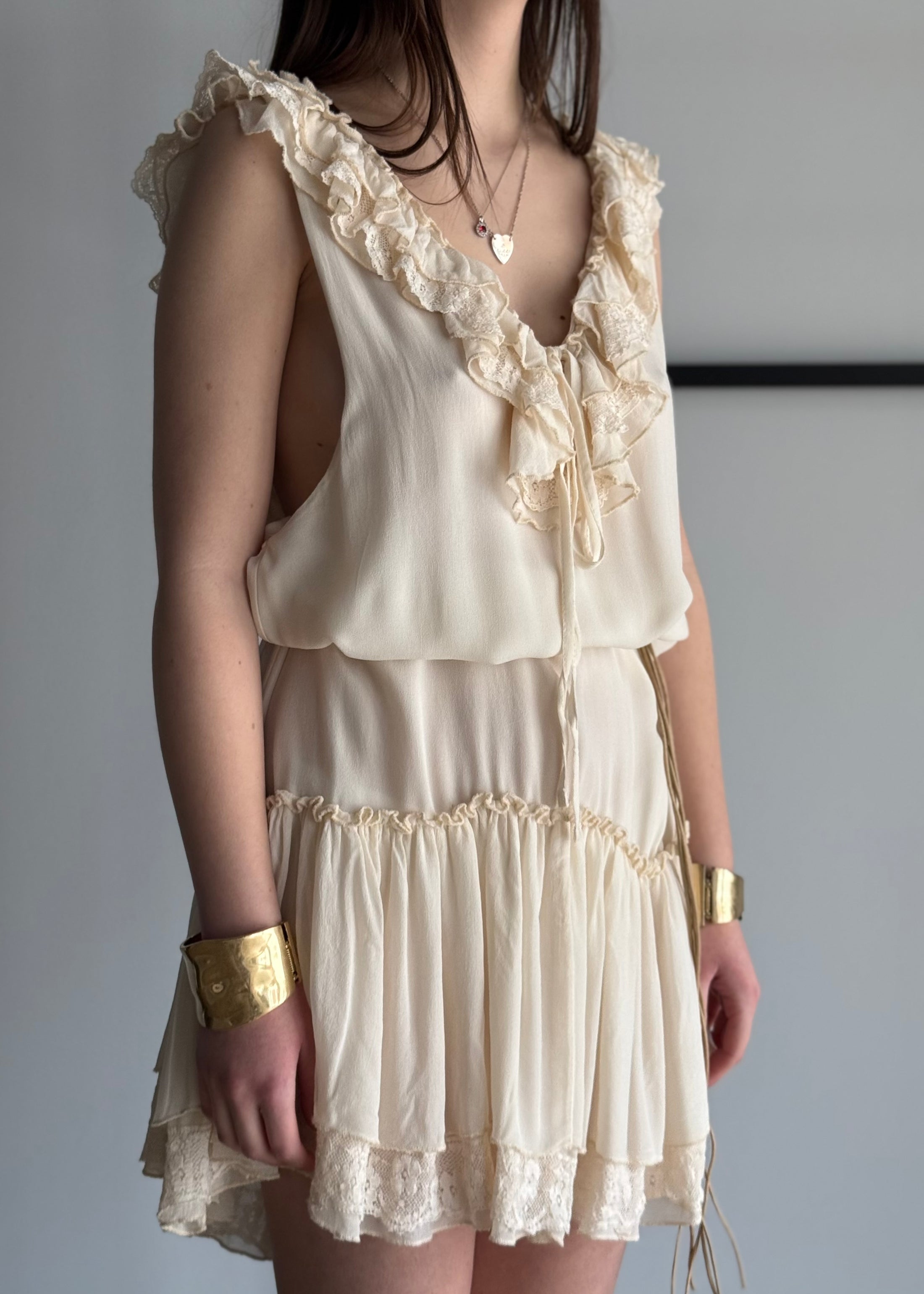 Abito KONTATTO con rouches e pizzo