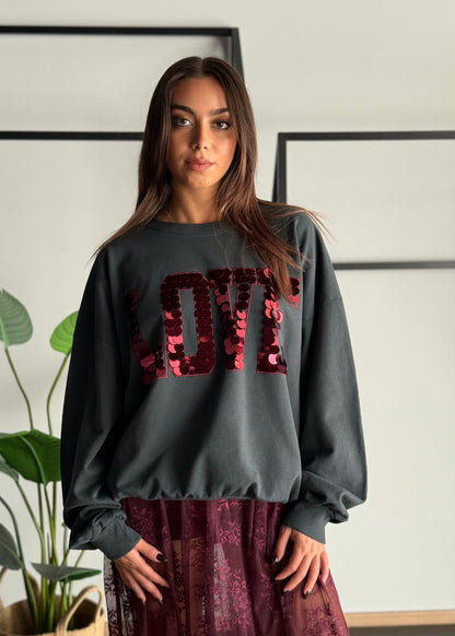 Felpa con paillettes “LOVE” - ZAHJR