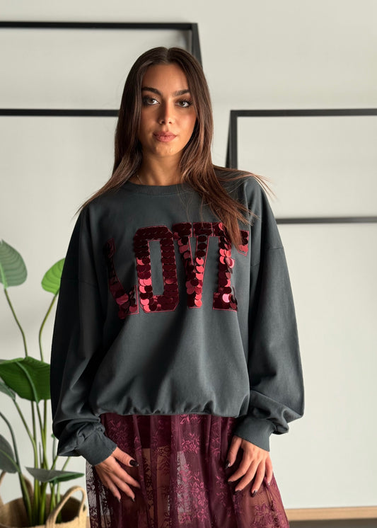 Felpa con paillettes “LOVE” - ZAHJR