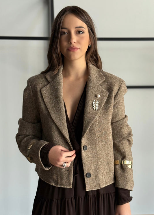 Blazer corto con dettagli gioiello -PHILIALOFT