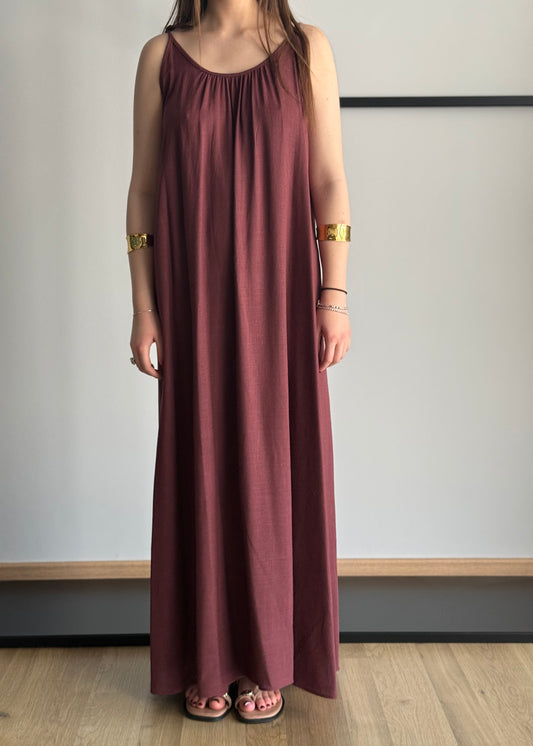 Maxi abito India con spalline annodabili