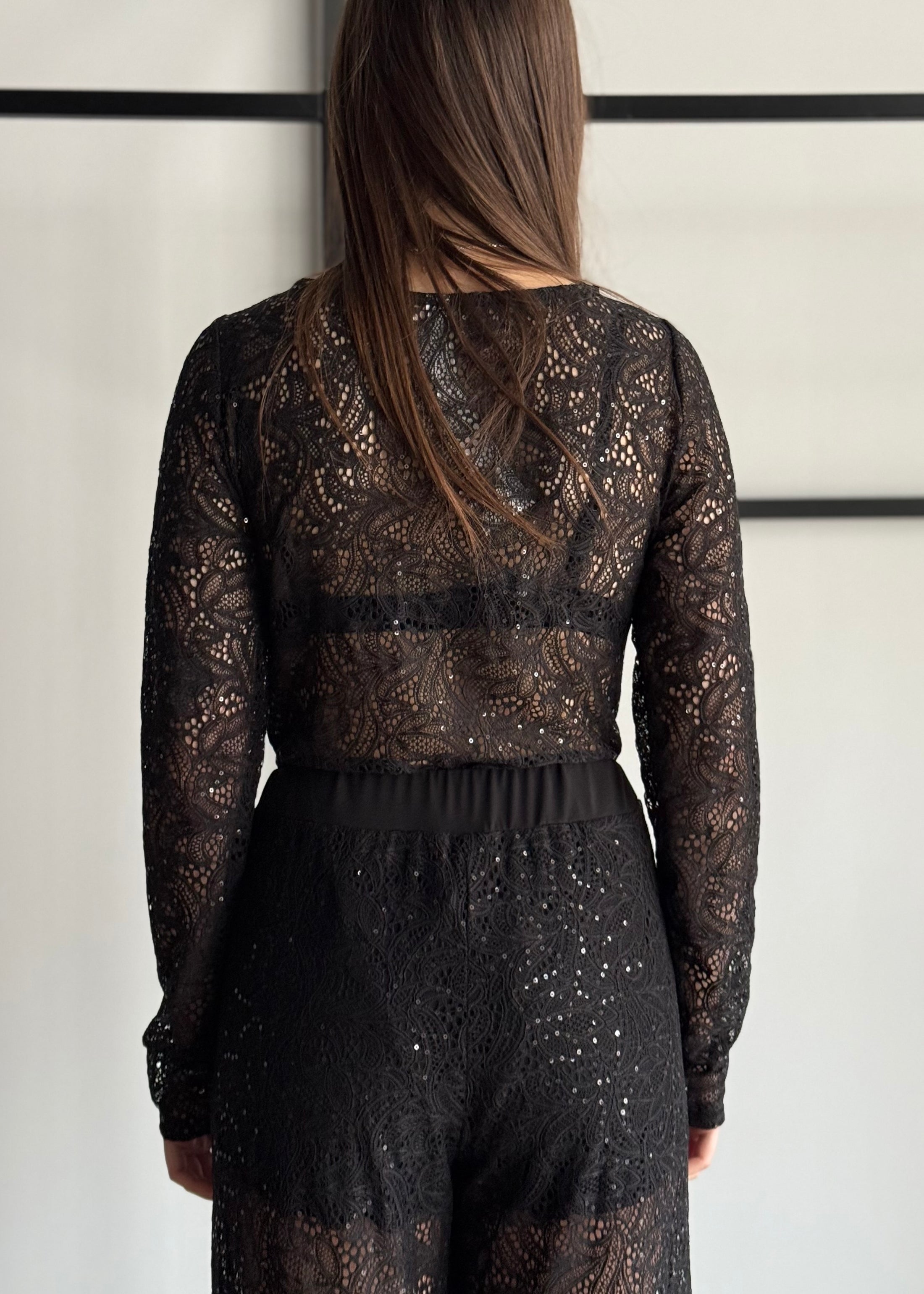 Body ZAHJR in pizzo nero