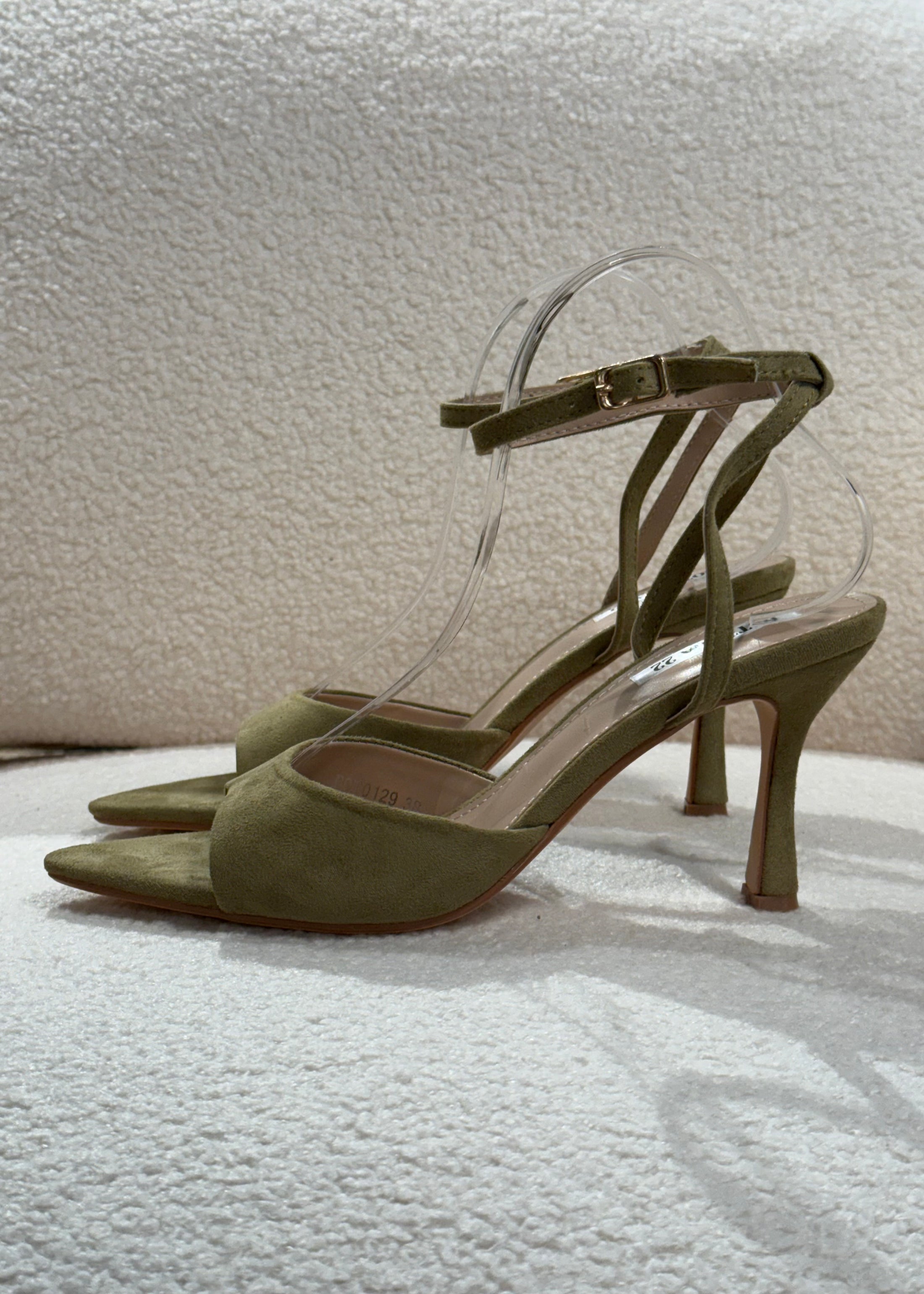 Sandali in suede verde oliva