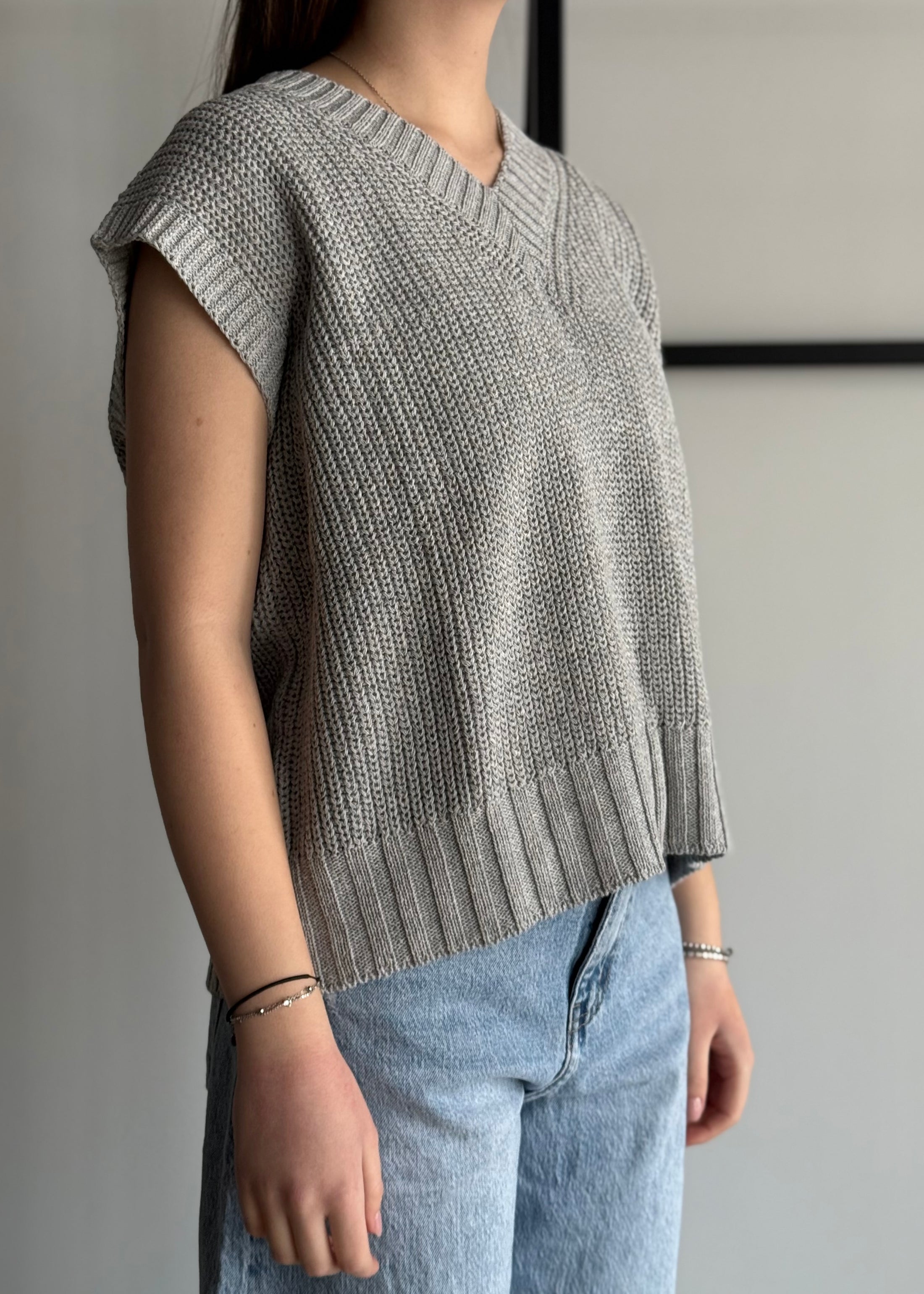 Gilet ZAHJR in maglia perla