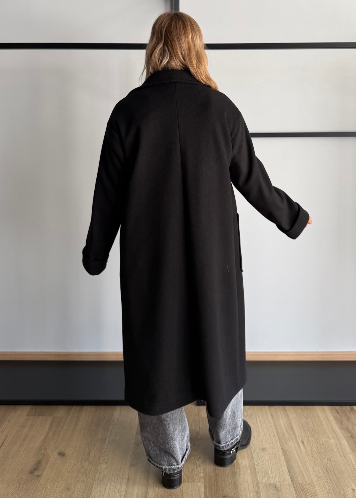 Cappotto lungo monopetto con maxi tasche - ZAHJR