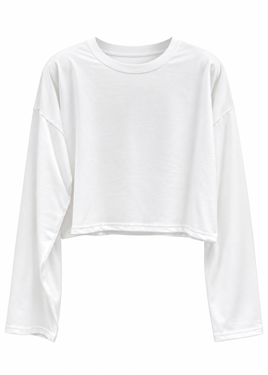 T-shirt cropped bianca con spalline imbottite
