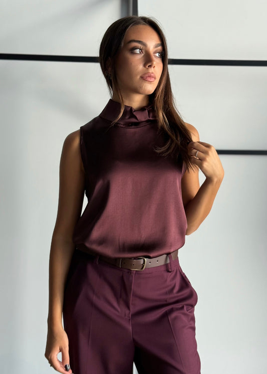 Top in viscosa con scollo lupetto -ZAHJR
